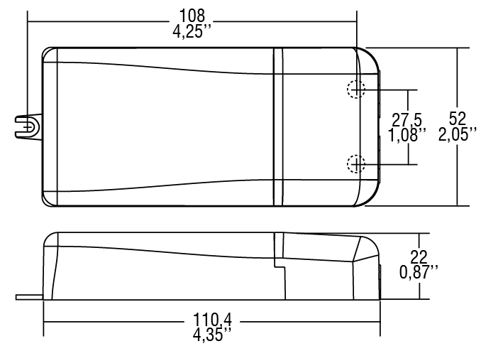 Driver DC 1-10V push/dim Mini Jolly 20W 250-900mA