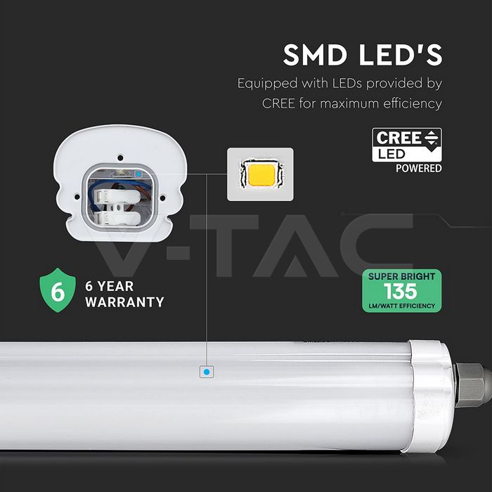 LEDlampi, 48W 4000K 150cm IP65