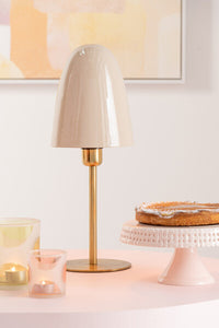 Borðlampi  Beige/Gold Málmur