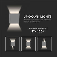 Led kubbaljós á Vegg IP65 Grátt