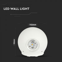 Led Kúla á Vegg IP65 Hvítt Upp/Niður