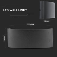Led ljós á Vegg IP65 Svart Upp/Niður