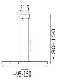 Linear Latte  Stillanlegt lengd 95 -150cm