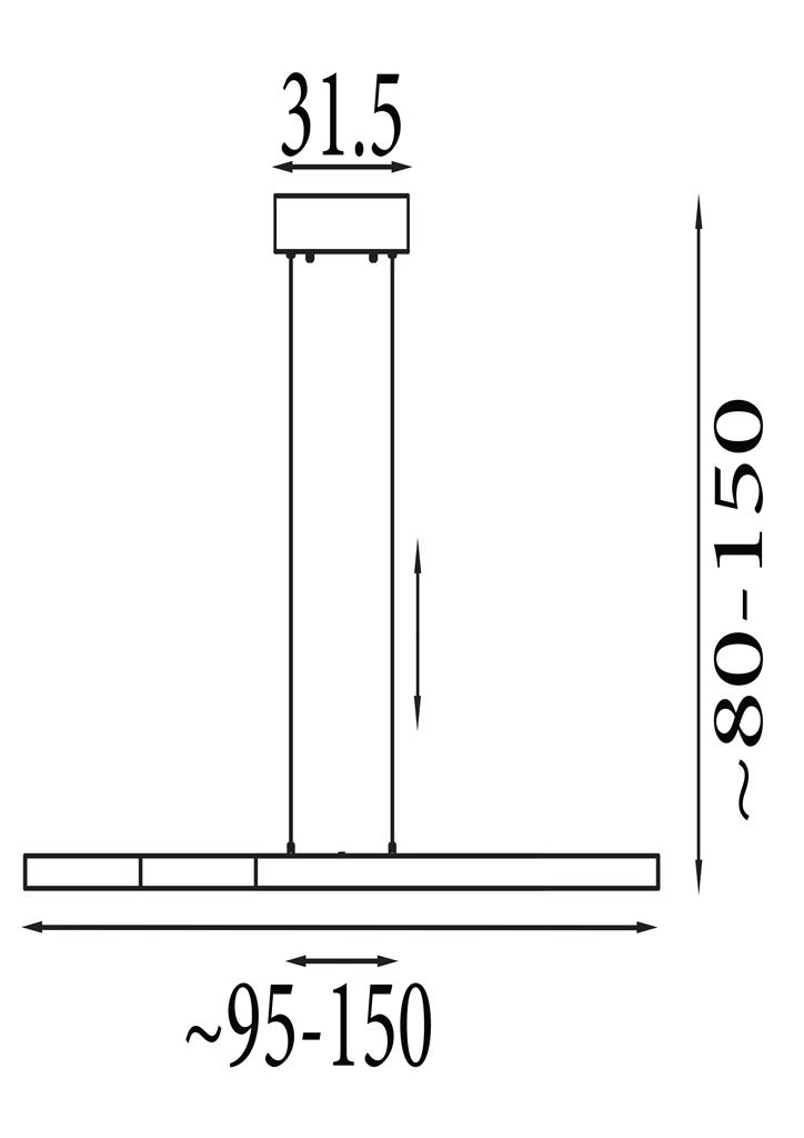 Linear Latte  Stillanlegt lengd 95 -150cm