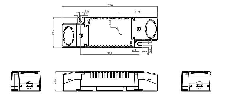 LEDspennir 9-42V DC 25W 450-600mA