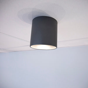 Hringljós Loft Svart Strúktúr GU10